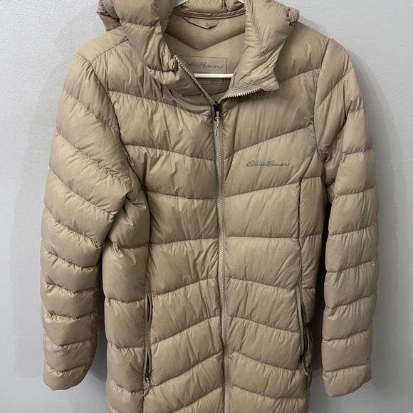 Eddie Bauer Beige Quilted Puffer Jacket - Picture 1 of 3